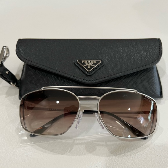New Prada Catwalk 62mm Rectangular Sunglasses - Picture 8 of 9